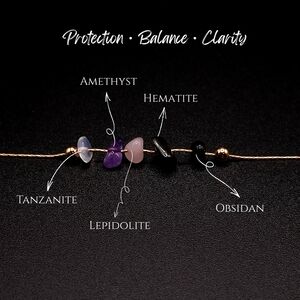 Gold Tone Bracelet with Natural Stones – 10 in